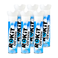 ROKiT Oxygen 10.4L | 6 Pack | 99.9% Pure Oxygen | 220+ Inhalations Each