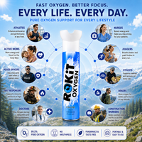 ROKiT Oxygen 10.4L | 12 Pack | 99.9% Pure Oxygen | 220+ Inhalations Each